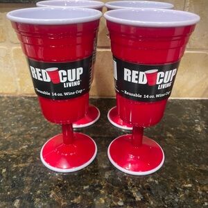 Reusable Wine Cup Set - Red
